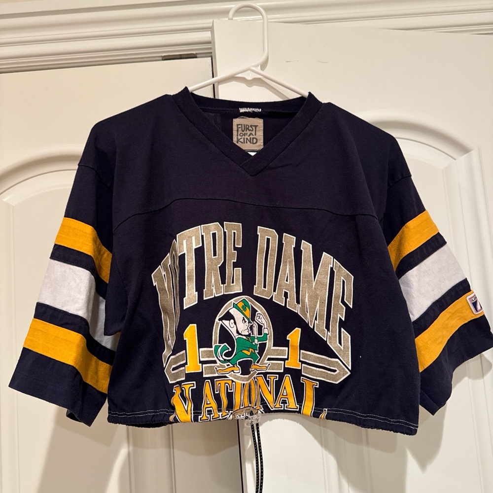Navy Notre Dame Fighting Irish Crop Top